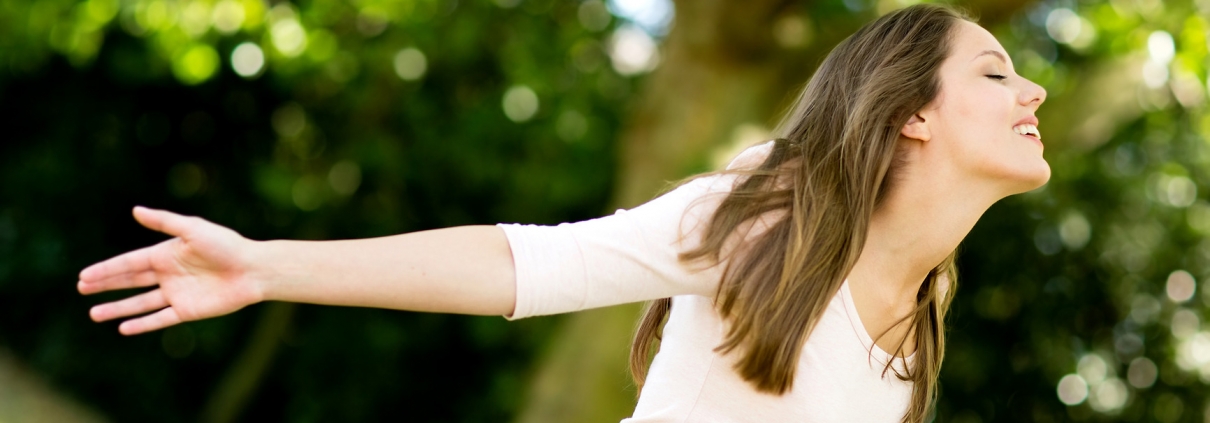 woman enjoying nature outdoors m